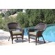 preview thumbnail 23 of 21, Espresso Wicker Chairs with Cushions (Set of 2)