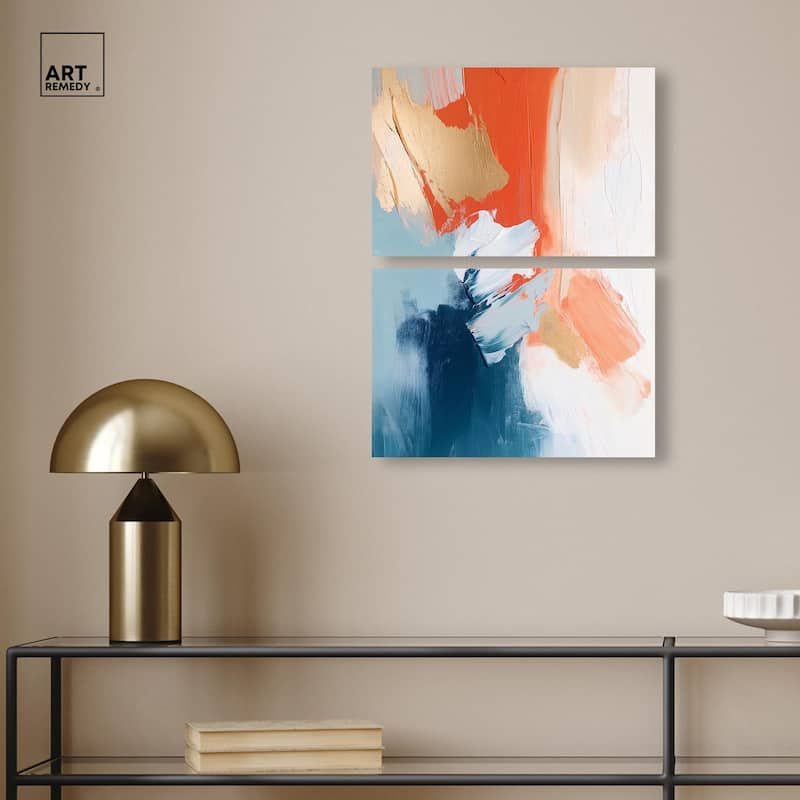 Orange Infusion II Canvas Set of 2 by Art Remedy, Gallery Wrapped