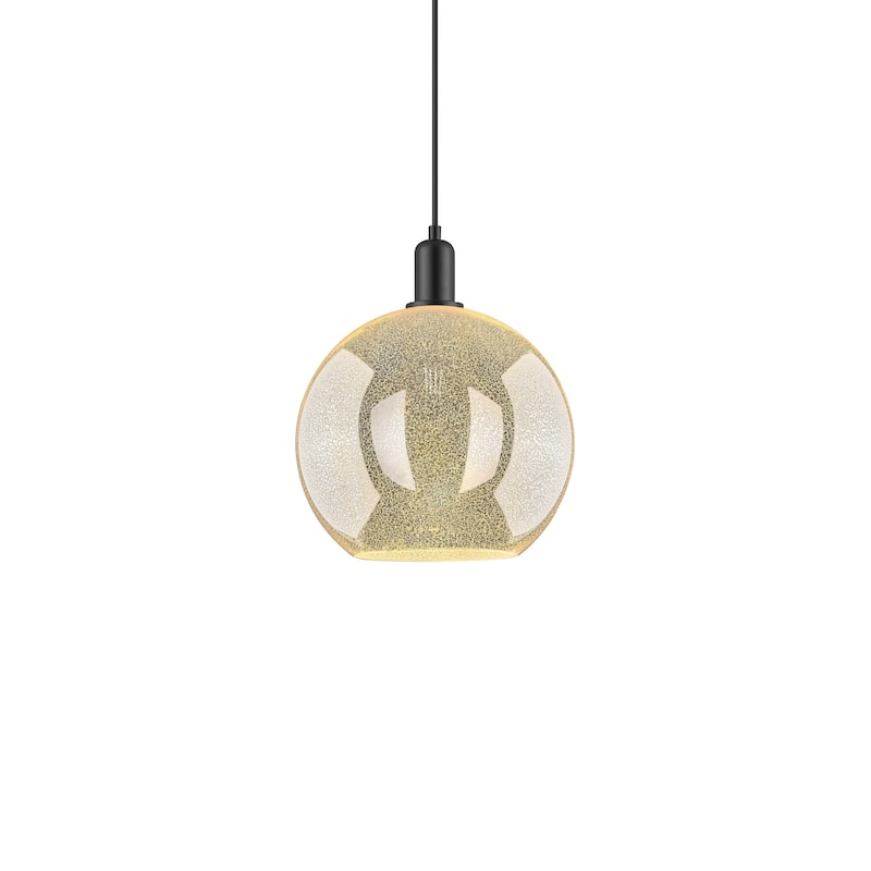 Innovations Lighting 716-1P-15-12 Athens Pendant Athens 12" Wide - Matte Black / Mercury