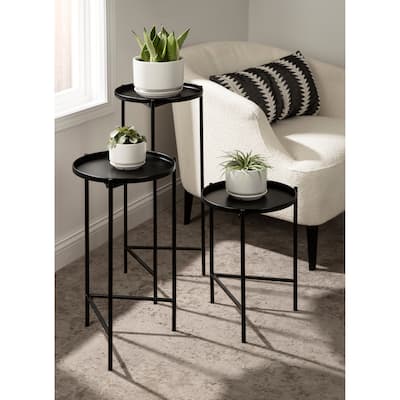 Kate and Laurel Ulani Round Metal Accent Table Set