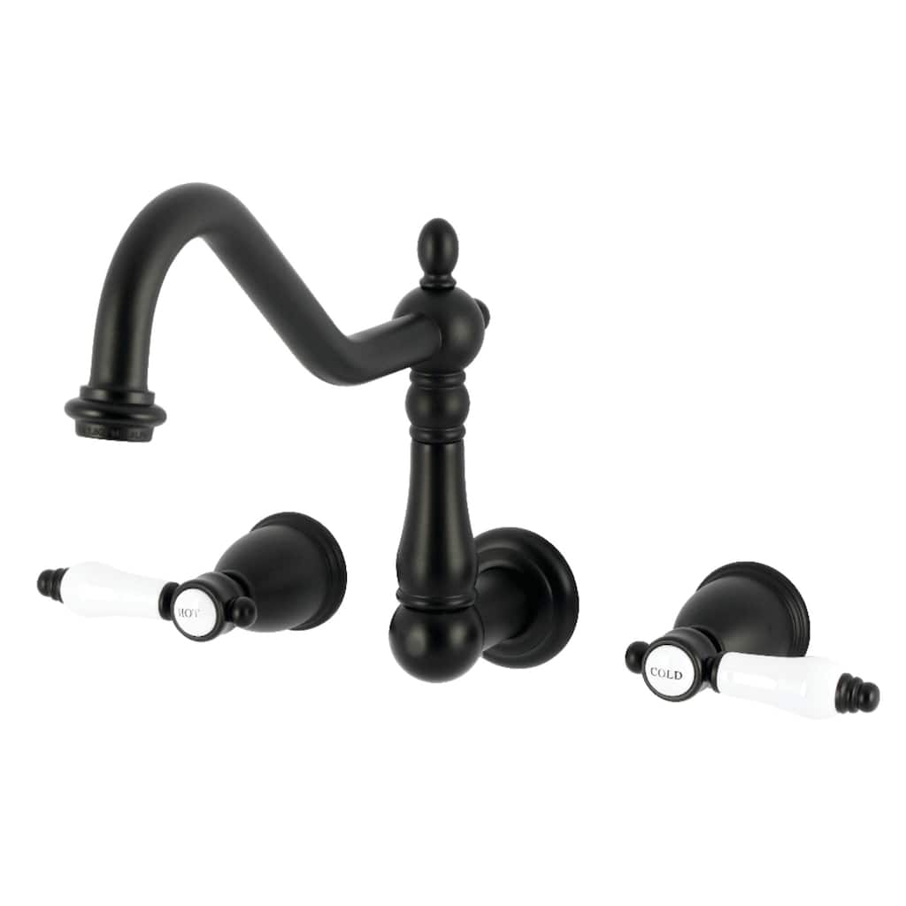 Kingston Brass Essex Double-Handle Wall-Mount Pre-Rinse Bridge Kitchen Faucet