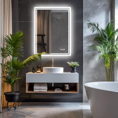 Led Illuminated Backlit Bathroom Mirror with Touch Sensor Demister