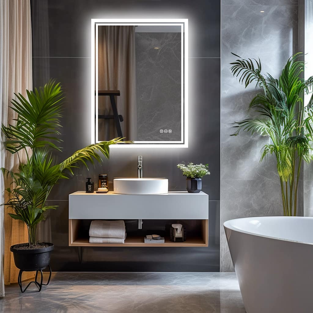 Led Illuminated Backlit Bathroom Mirror with Touch Sensor Demister
