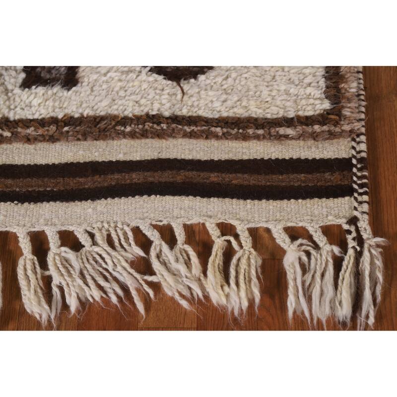 Vegetable Dye Kurdish Turkish Runner Rug Handmade Wool Carpet - 3'1"x 12'4"