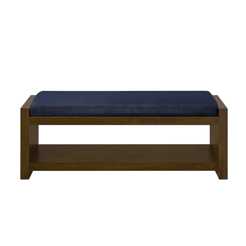 Farmhouse Storage Narrow Hallway Bench with Wood Legs