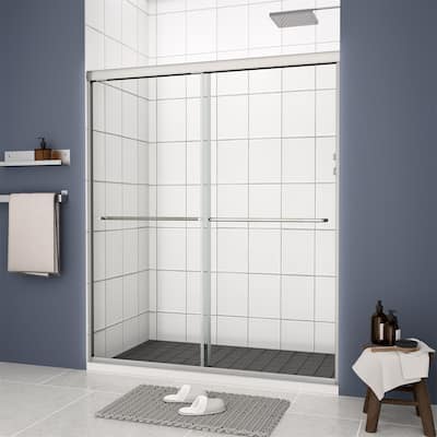 Bypass Shower Sliding Door with 1/4" Tempered Glass