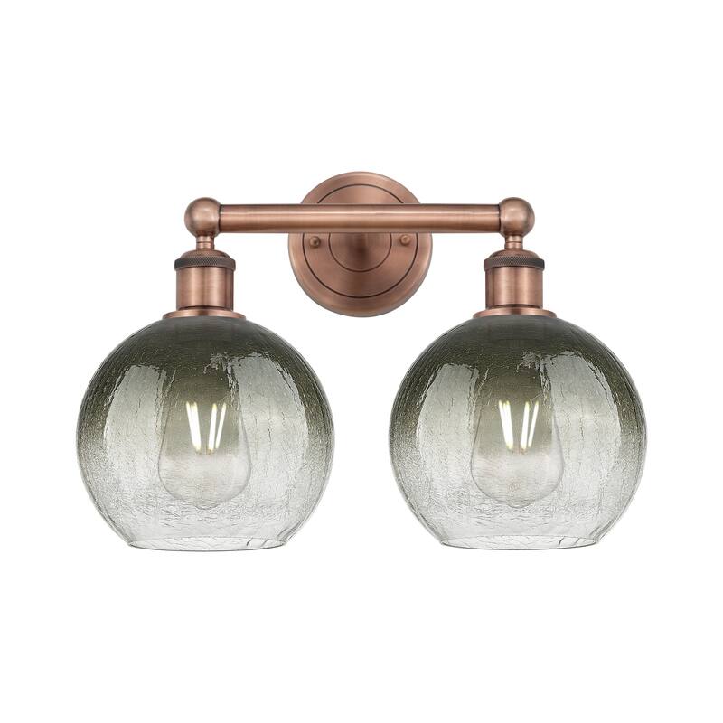 Innovations Lighting Endless Possibilities Edison - Brookhaven Globe - 2 Light 17" Bath Vanity Light - Slate/Antique Copper