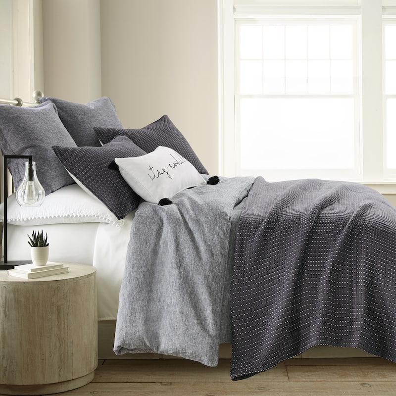 Caden Cotton Gauze Grey Magnet Coverlet Full/Queen