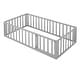 preview thumbnail 6 of 12, Twin Size Wood Daybed Frame with Fence, Sturdy and Versatile Floor Bed