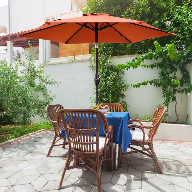 Bonosuki 7.5-foot Waterproof Sunshade Canopy Patio Umbrella - Orange