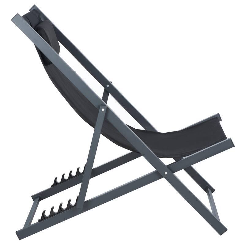SAFAVIEH Outdoor Charlee Set of 2 Sling Chairs - 42" W x 26" D x 31" H - 42Wx26Dx31H