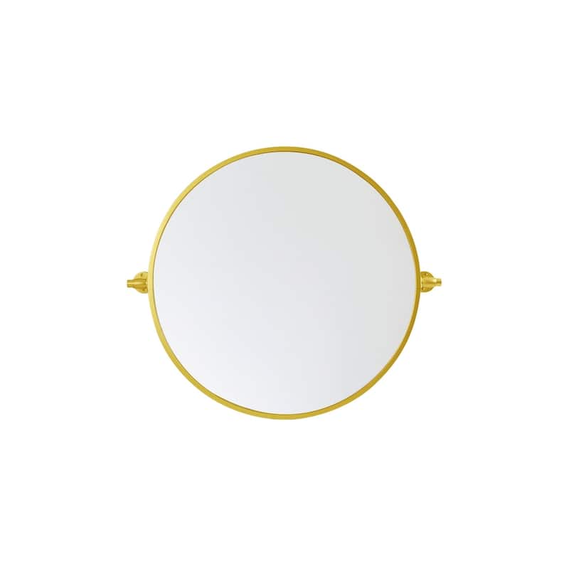 Indigo Home Round Pivot Mirror - 24 x 24 - Gold