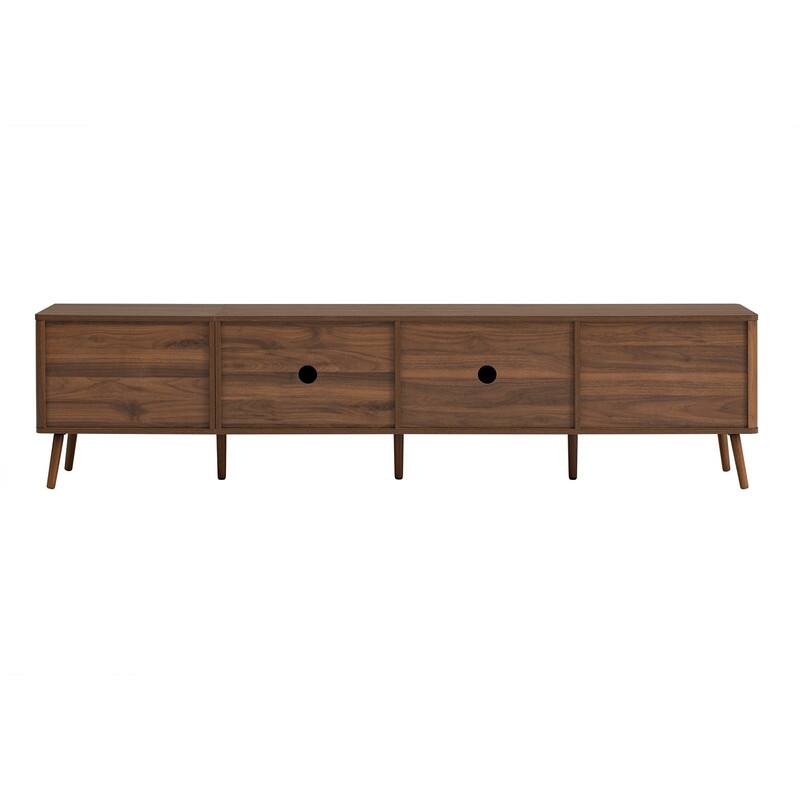 Modern Fluted 78" TV Stand for TVs up to 85", Entertainment Center TV Media Console Table with Storage Cabinets
