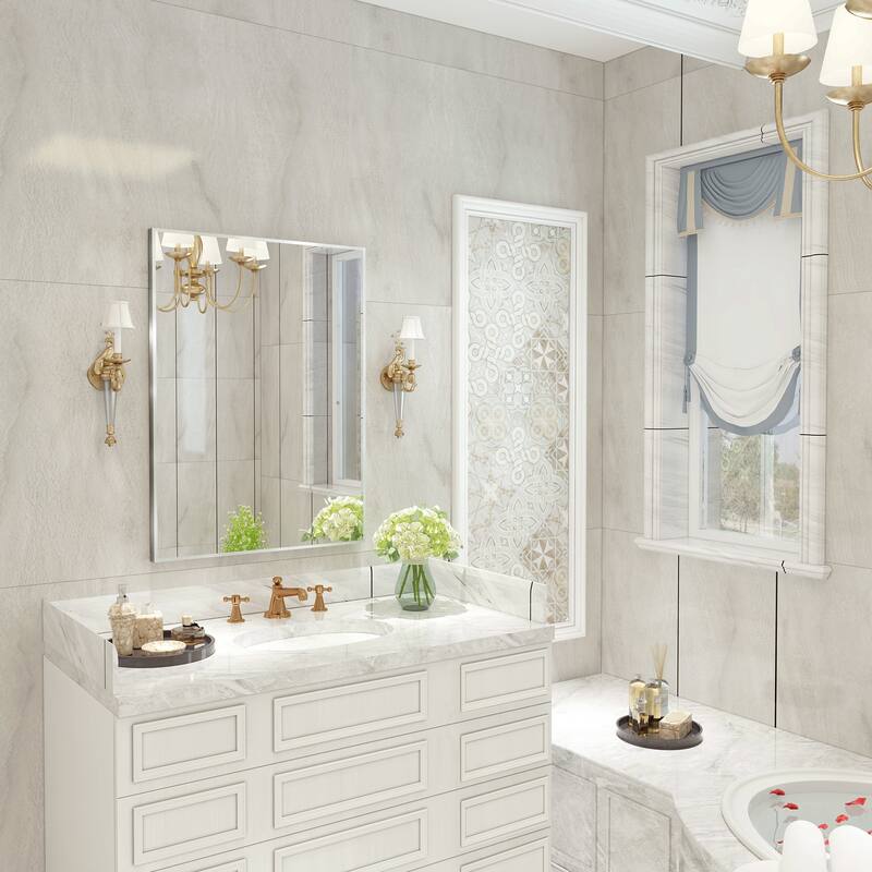 QuivaraView Wall Mounted Aluminum Frame Bathroom Vanity Mirror