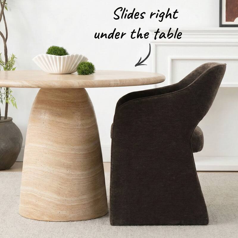 19" Seat Height Upholstered Chenille Dining Armchair (Set of 4)