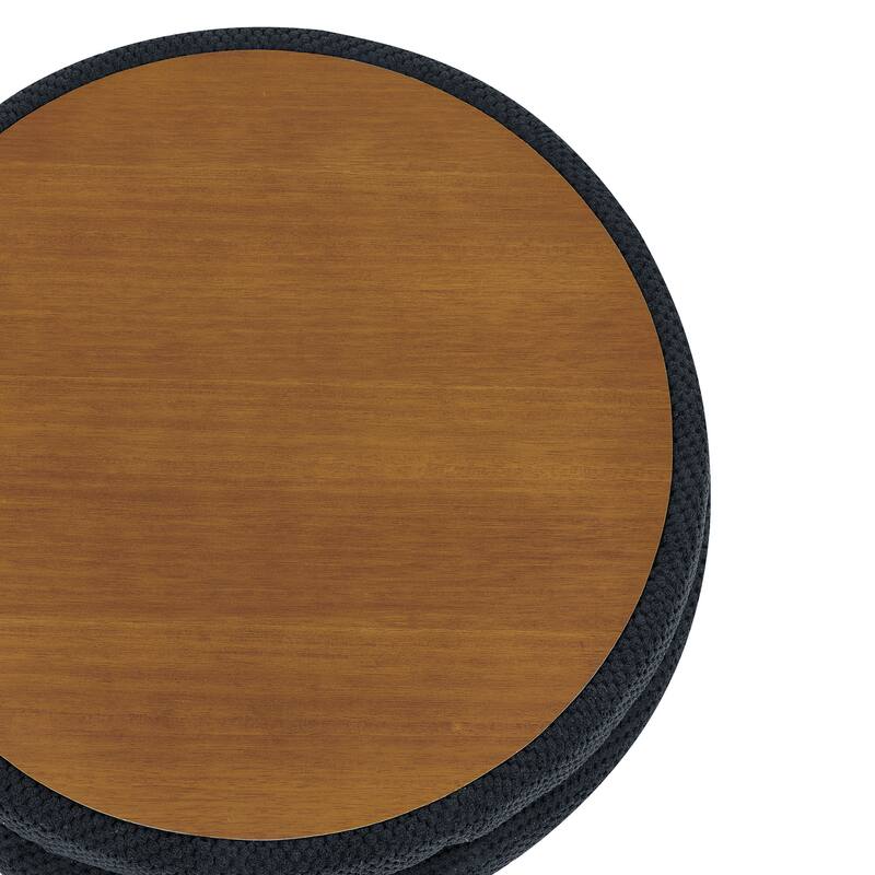 25"Round Storage Ottoman with Tray,ModernTufted Fabric Circle Coffee Table with Storage,Upholstered Ottoman with Removable Top