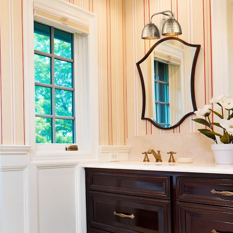 Golden Lighting Shepard 2-light Vanity in Modern Brass and Modern Brass shade - Gold