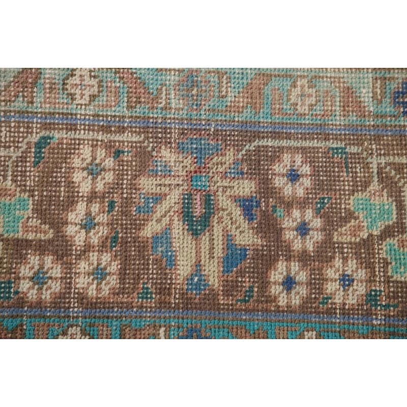 Hand Knotted Oriental 100% Wool Carpet Traditional Medallion Pink Tabriz Area Rug - 9' 8'' X 6' 8''