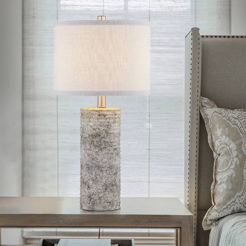 KAWOTI 23.75" Glazed Ceramic Table Lamp Set with LED Bulbs (set of 2) - W12" * H23.75"