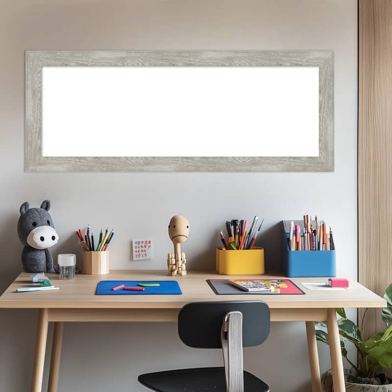 Amanti Art Dove Greywash Narrow Framed Dry Erase Magnetic Board