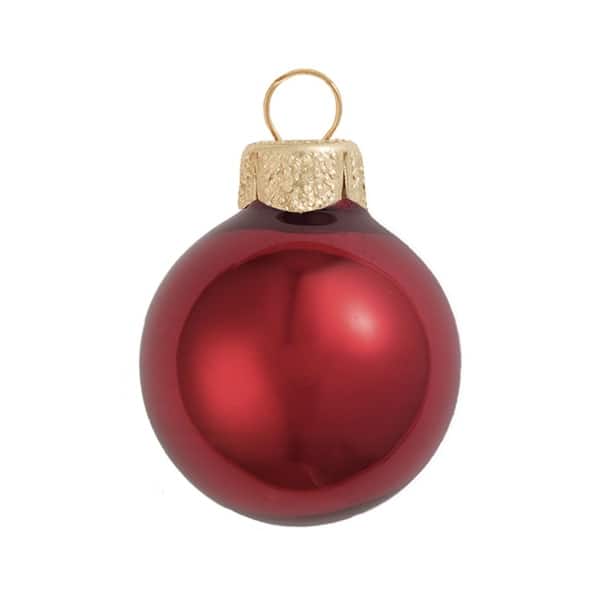 Shop 2ct Pearl Burgundy Red Glass Ball Christmas Ornaments 6