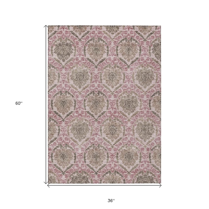 HomeRoots Medallion Transitional Rectangle Outdoor Rug