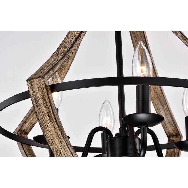 Perkins Matte Black 4-Light Open Cage Chandelier