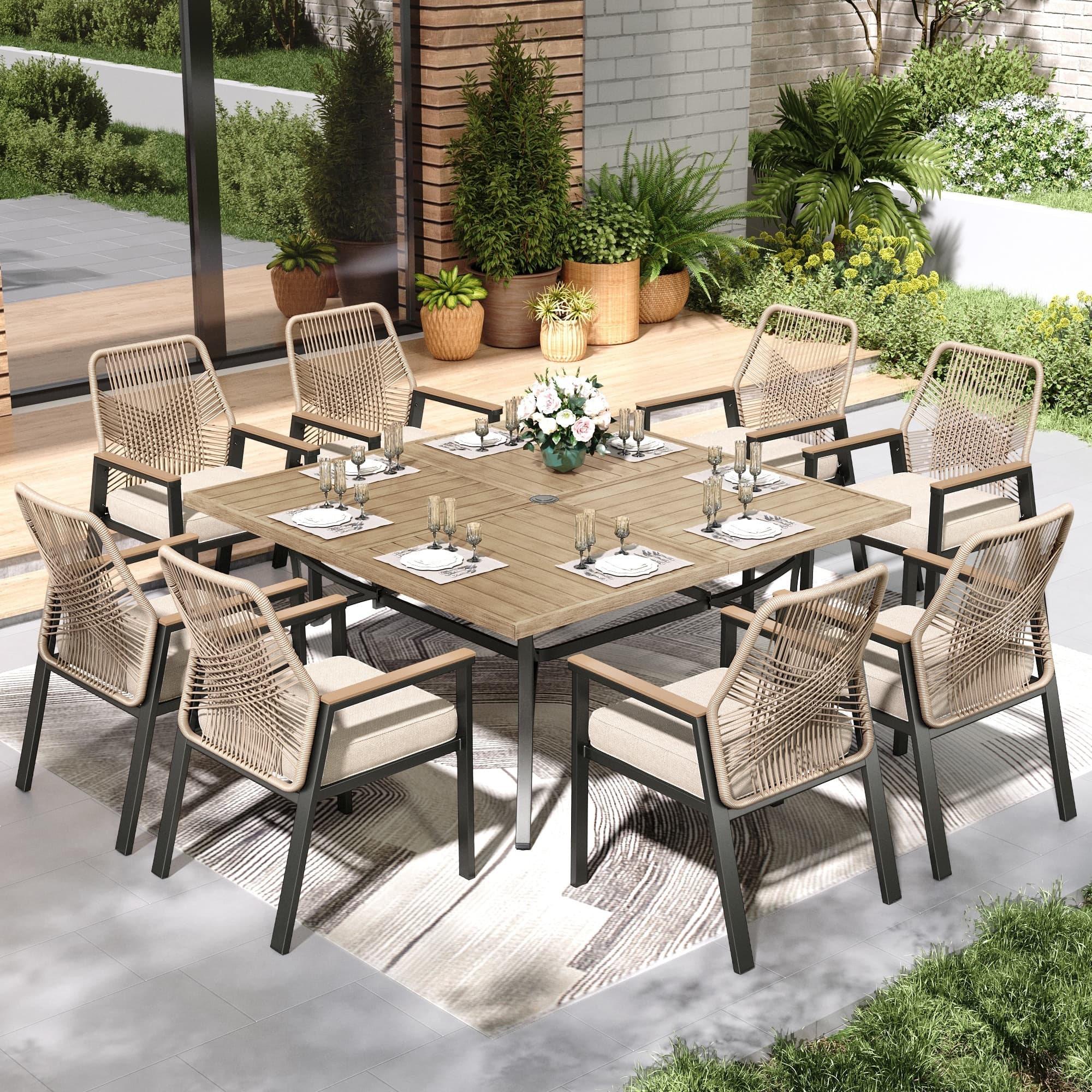 Option Brown Table Top + Fixed Chair