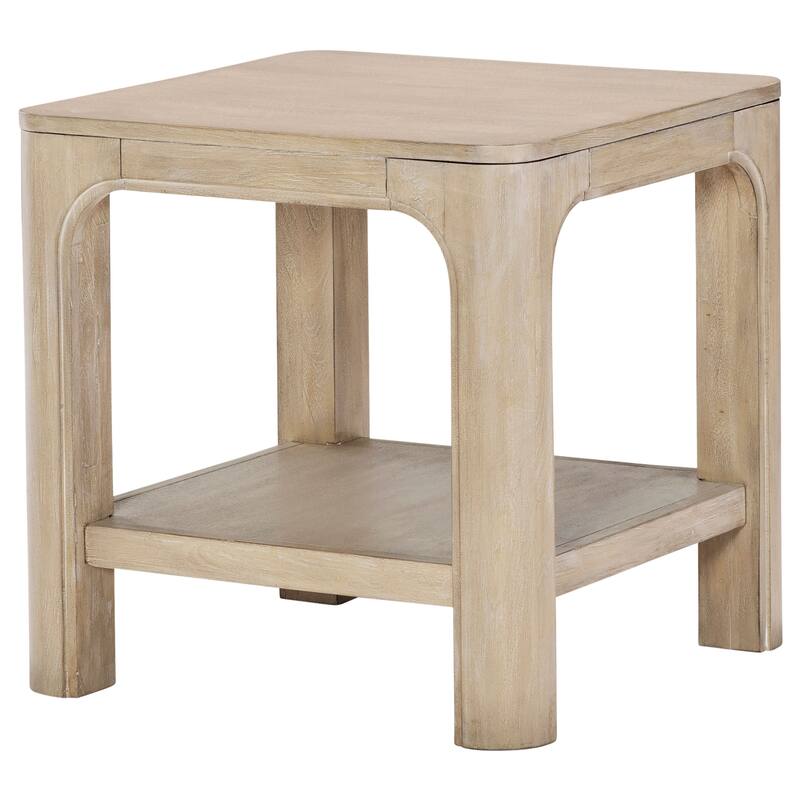 Solano Square Wood Side End Table with Shelf Weathered Mango - 22.25'' x 22.25'' x 22'