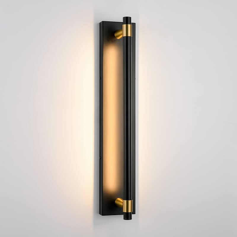 1-Light Modern Black/Gold Rotatable Linear LED Bathroom Vanity Light