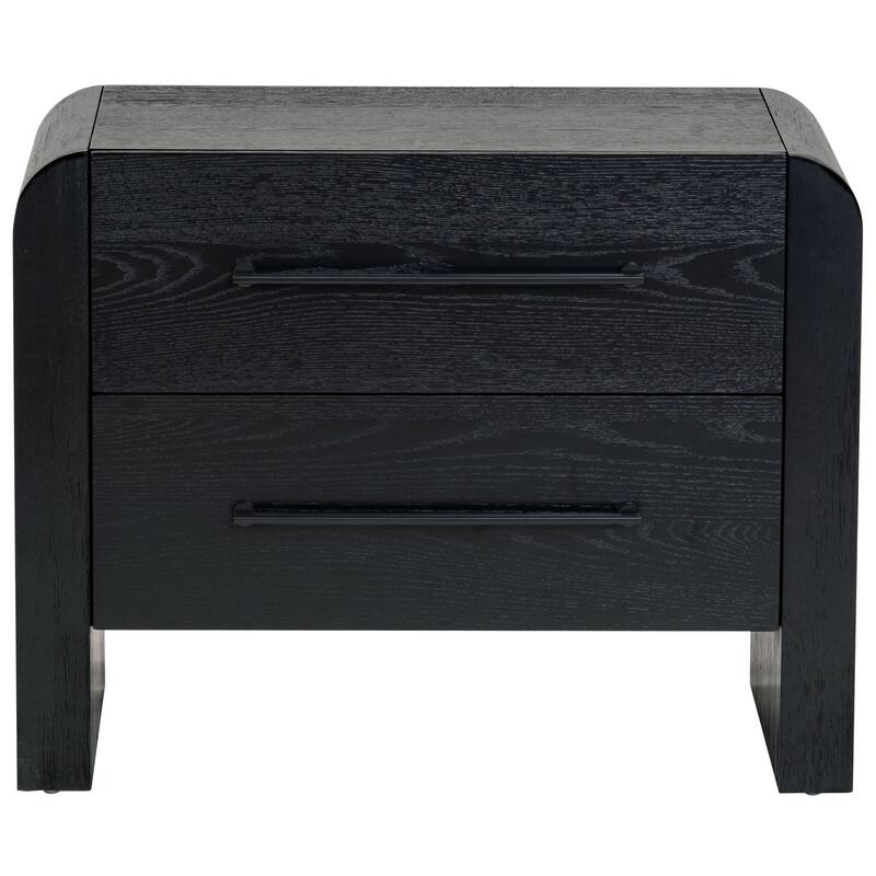 SAFAVIEH Couture Katrina Wood 2 Drawer Nightstand - Black/Black