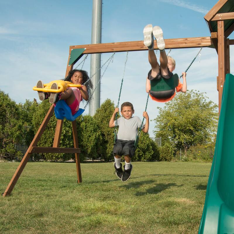 Swing-N-Slide Willows Peak Deluxe Wood Outdoor Swing Set