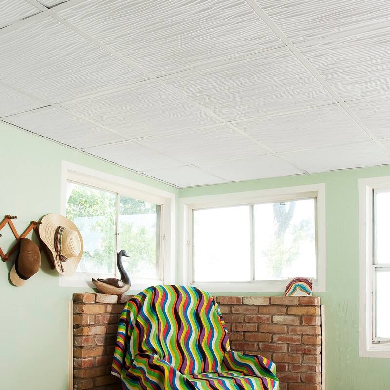 Genesis Drifts White 2 x 2 ft. Lay-in Ceiling Tile