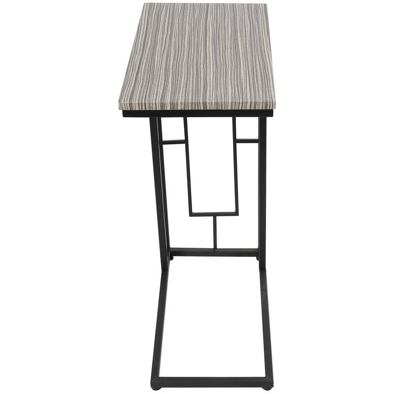 Metal C-Shaped Accent Table with Black Metal Base - Roche River Decor