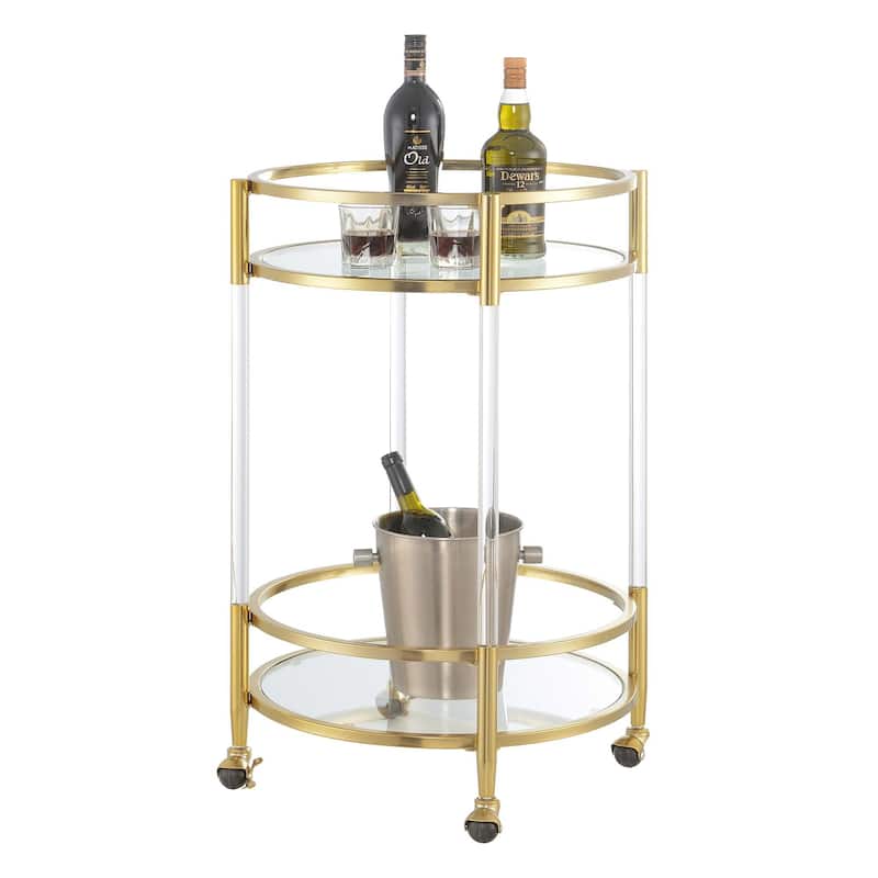 Convenience Concepts Royal Crest 2 Tier Acrylic Round Glass Bar Cart