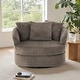 preview thumbnail 37 of 54, Oversized 43" W Plush Corduroy Recessed Arm Swivel Barrel Chair
