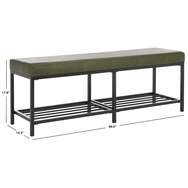 SAFAVIEH Selena 2-Shelf Bench - 48" W x 15" D x 18" H - 48Wx15Dx18H