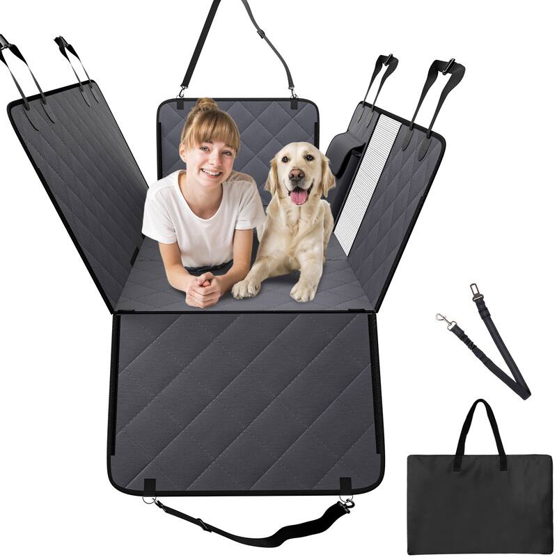 Back Seat Extender for Dogs,Dog Hammock for Car Back seat,Dog Car Seat Cover with Hard Bottom Dog Car Seat Bed - 54"x24"