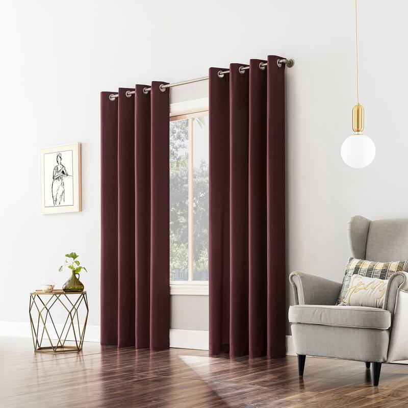 Sun Zero Saxon Energy Saving Blackout Grommet Curtain Panel, Single Panel