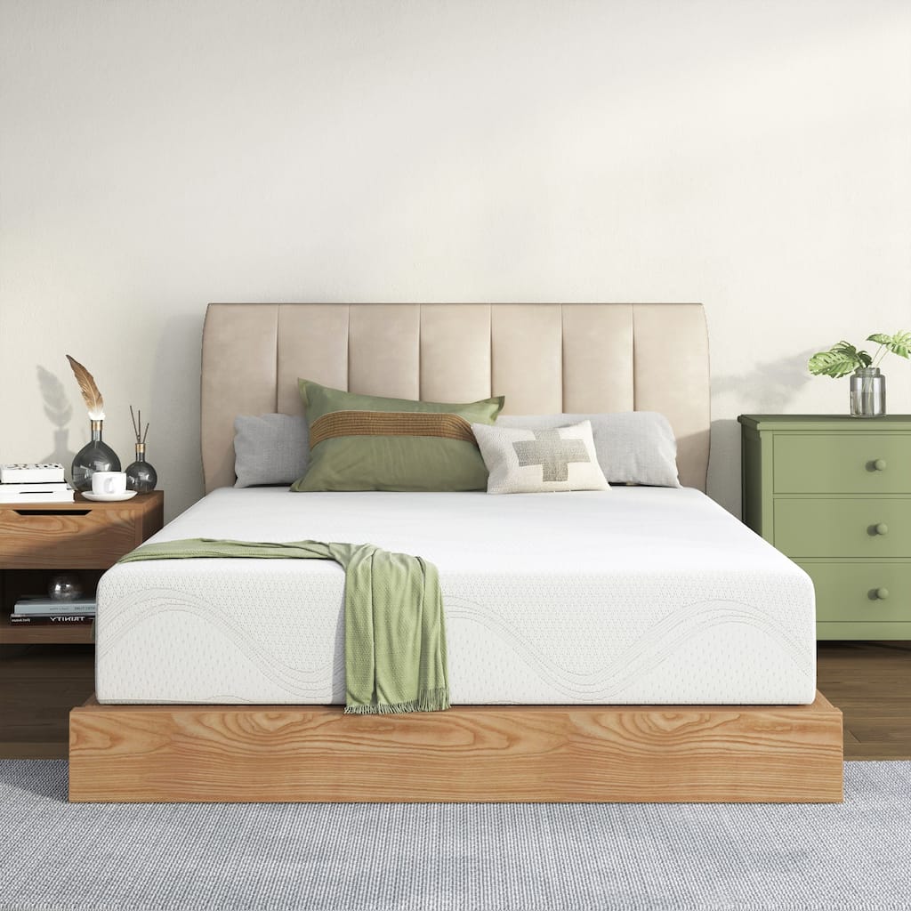 Full Size Memory Foam Mattress, 8 Inch Bed Mattress with Cooling Green Tea Gel, CertiPUR-US Certified, White