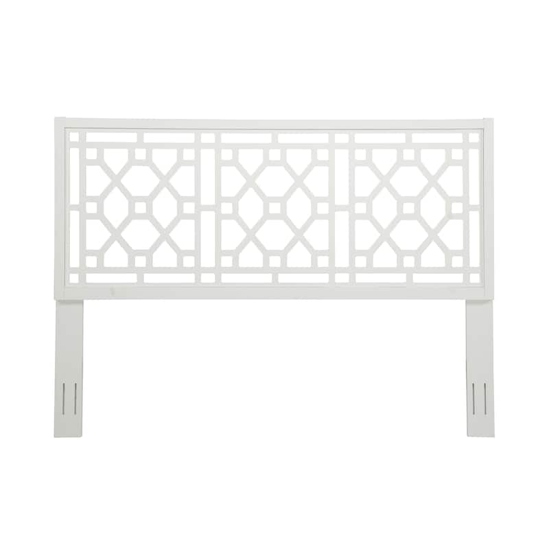 Classic White Chippendale Headboard - King Size, Adjustable Height, Fits Standard Metal Frames