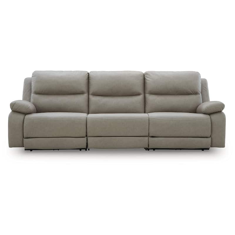 Signature Design by Ashley Brannigan Gray 3-Piece Power Reclining Sectional - 112" W x 41" D x 42" H