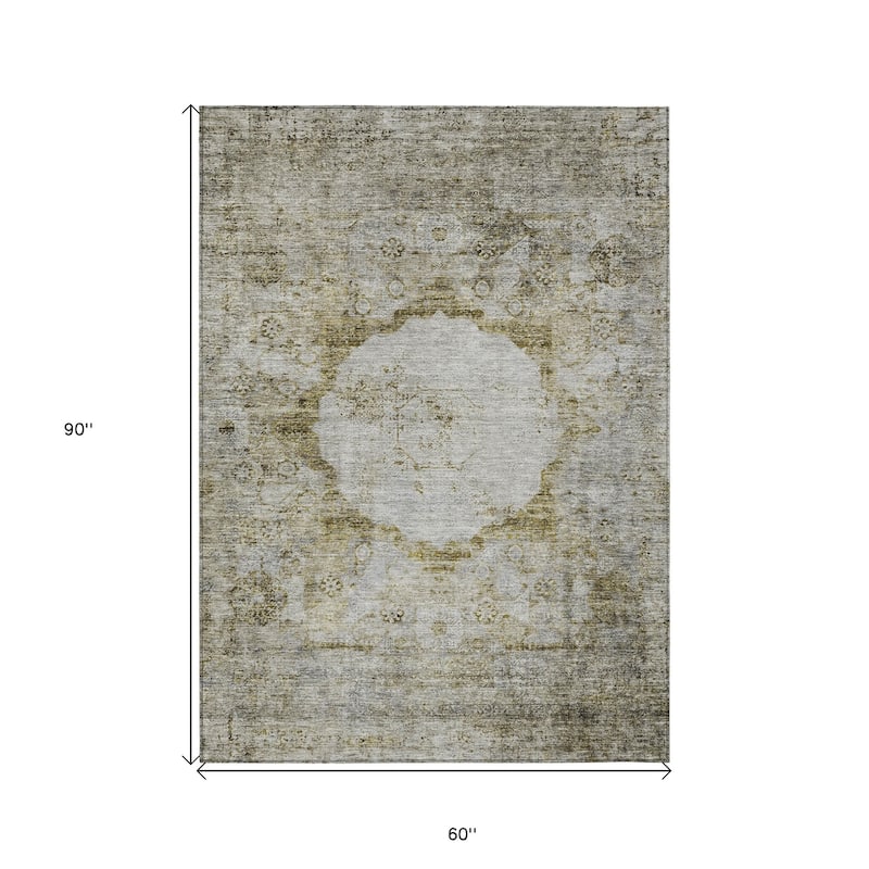 HomeRoots Oriental Traditional Rectangle Outdoor Rug