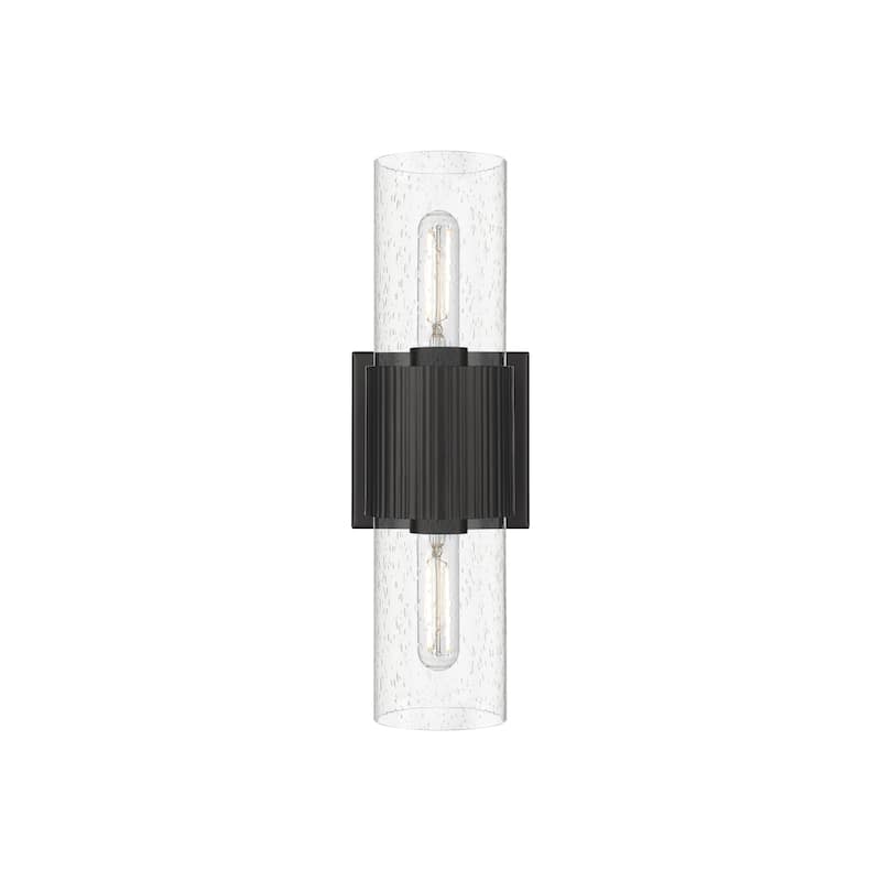 Innovations Lighting 428-2WL-15-4 Bolivar Vanity Bolivar 2 Light 4" - Matte Black / Seedy