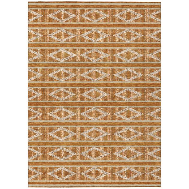 HomeRoots Geometric Transitional Rectangle Outdoor Rug