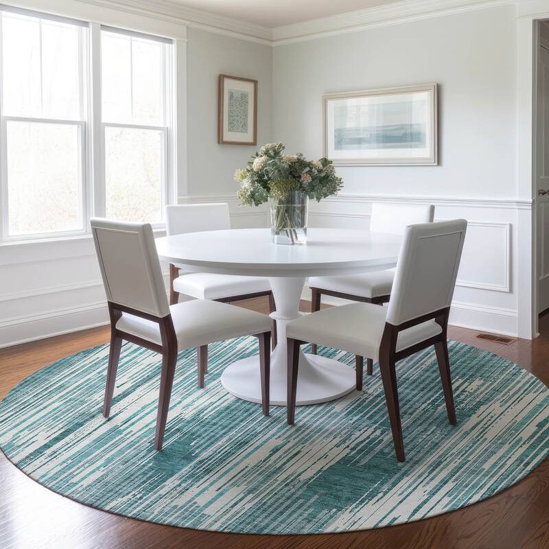 Machine Washable Indoor/ Outdoor Chantille Ombre Abstract Rug