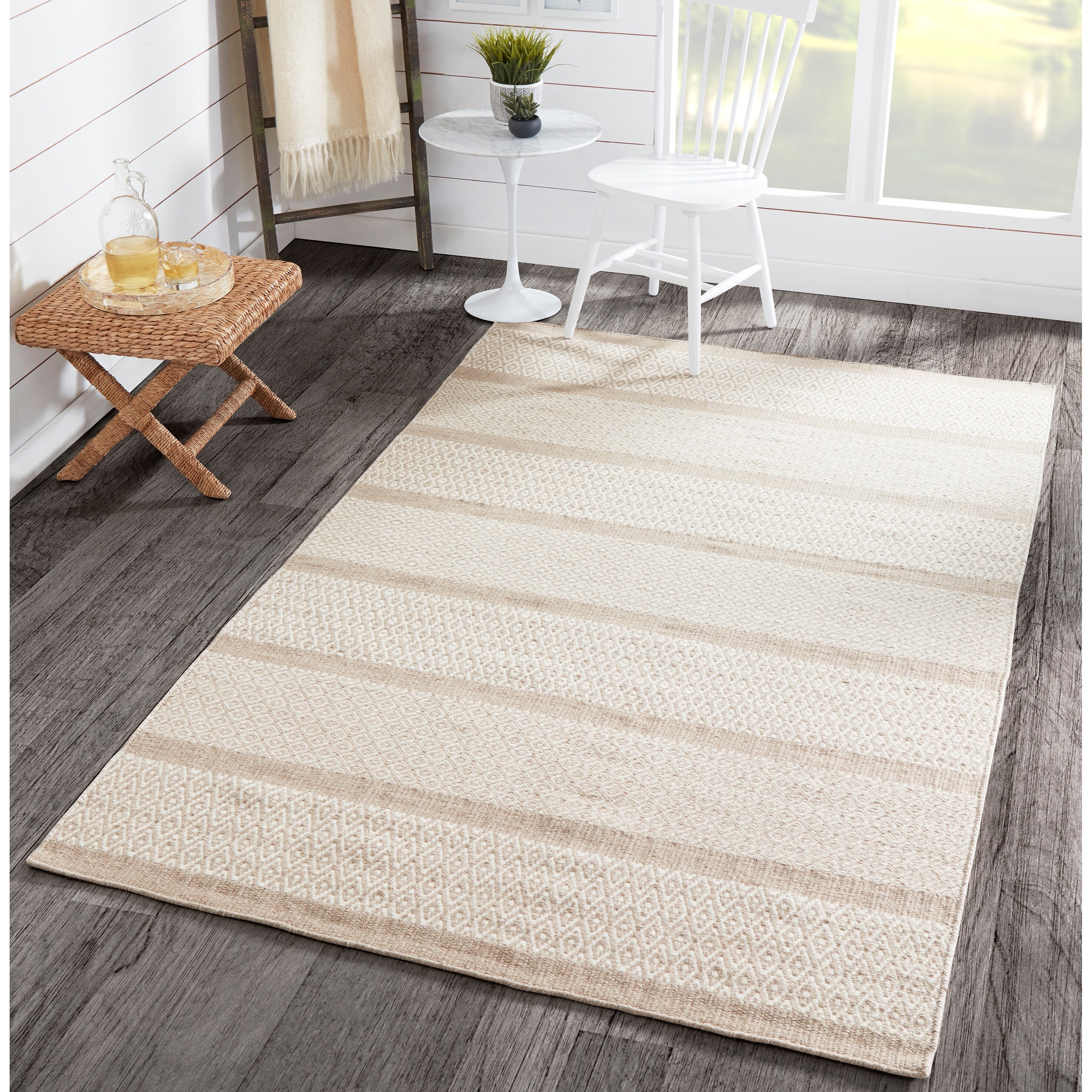 Shop Momeni Mesa Beige Hand Woven Wool Reversible Runner Rug 2 3 X 8 On Sale Overstock 9963213