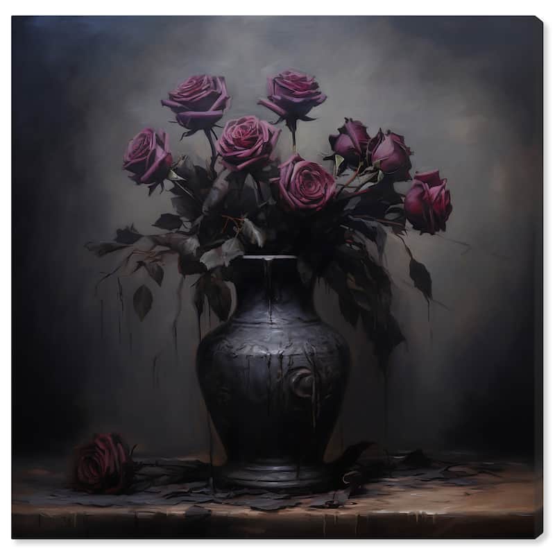 Wynwood Studio Canvas Classic and Figurative Light Off Still Life Purple and Dark Violet Traditional Wall Art Canvas Print