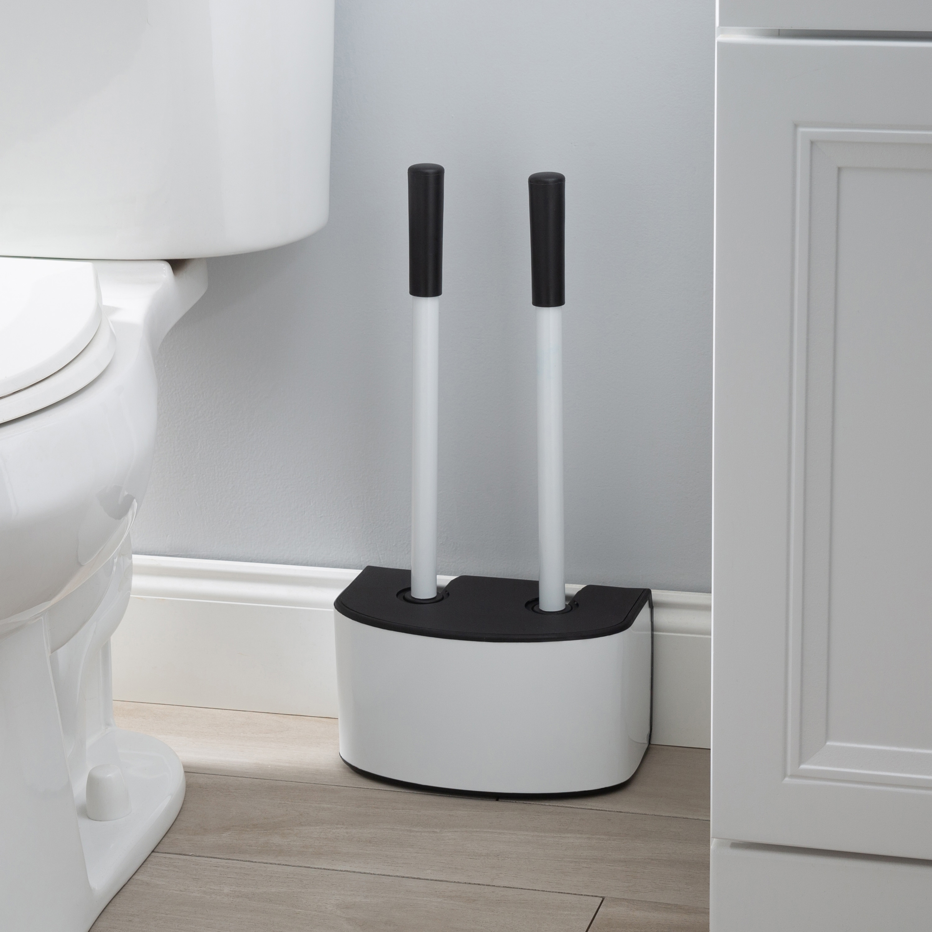 Toilet bowl brush shop and plunger set
