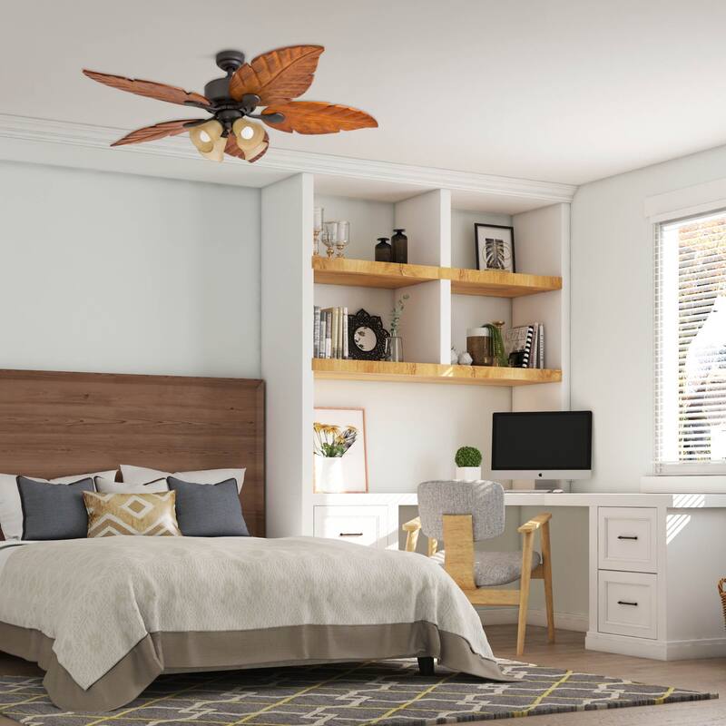 52" Prominence Home Bali Breeze Bronze Tropical LED Ceiling Fan with Light and Remote